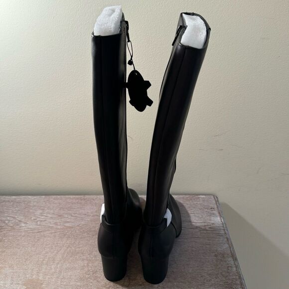 Giani Bernini Adonnys Memory Foam Knee High Wide Calf Dress Boots- Black- Sz 9.5 - Picture 3 of 9